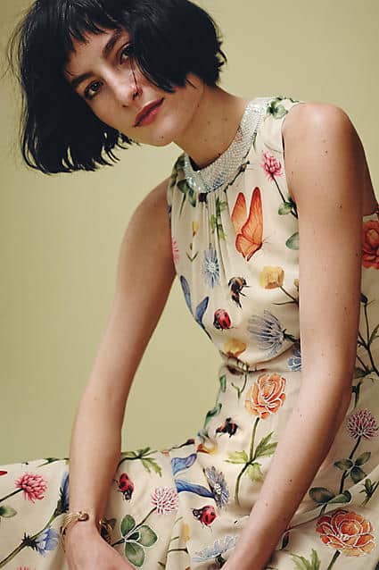 Anthropologie Butterfly Garden Midi Dress
