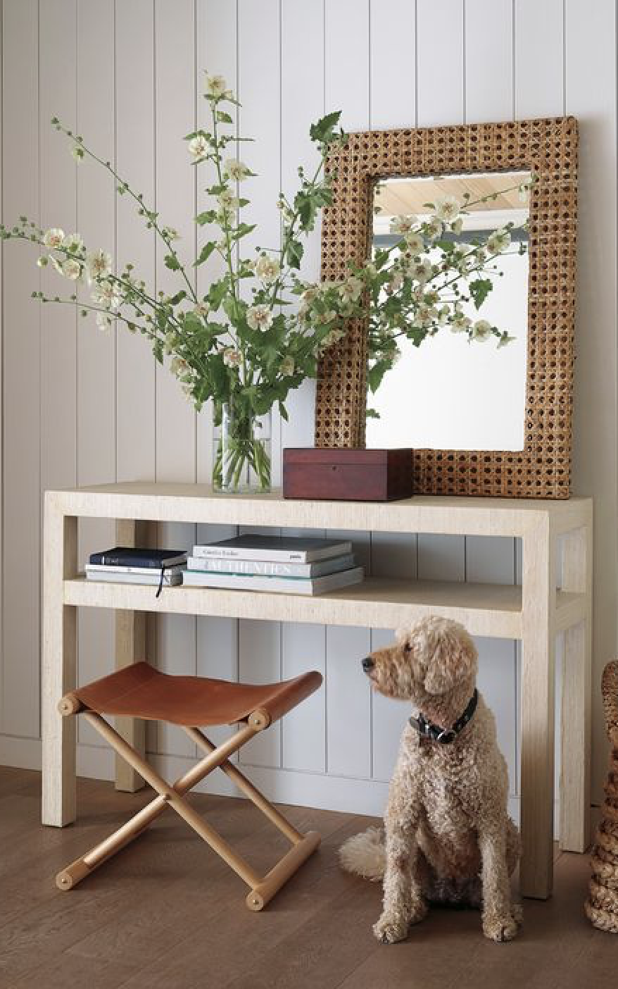 Blake Raffia Console | Serena and Lily | Covetboard