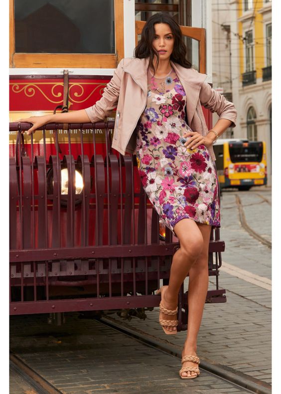 Mixed Floral Lace Sheath Dress | Boston Proper | Covetboard Fashion Bohemian